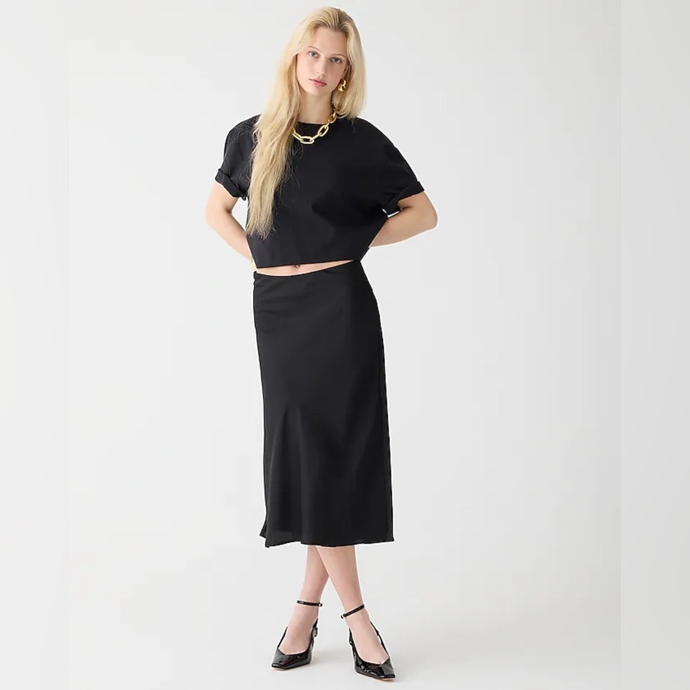 J Crew Black Gwyneth Slip Skirt | XS | NEW WITH TAGS